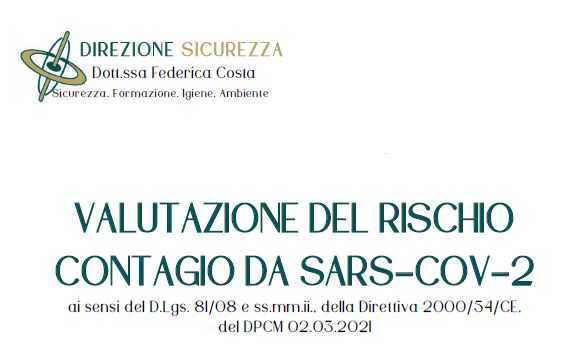 Valutazione COVID Copertina della valutazione del rischio contagio da sars cov 2
